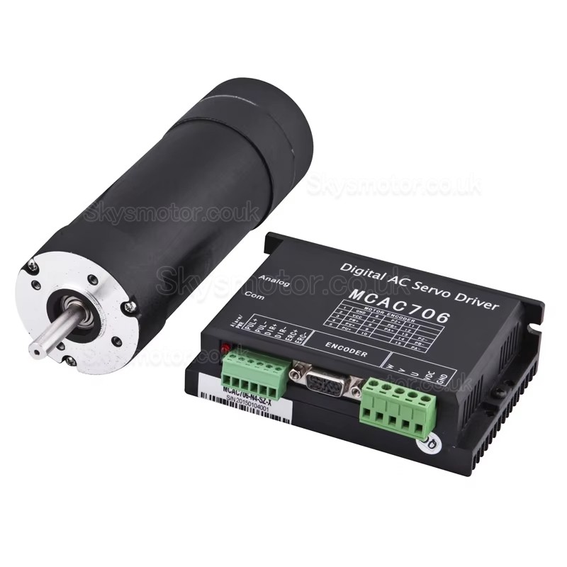 180W 36V Brushless DC Servo Motor & Driver Kit 57JSF1830P+MACA706 0.6N.m 3400RPM Φ57mm for Inkjet Printers